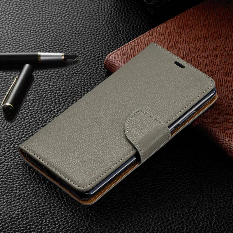 Gray Флип-кошелек mi 9T Note10 CC9 Pro Чехол для Xiao mi Red mi 6 6A 7A 8A Note 8T 8 7 K20 Pro роскошный кожаный защитный чехол с отделениями для карт - Цвет: Gray