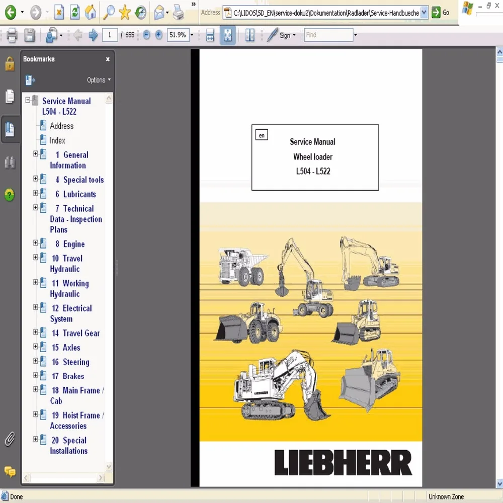 Каталоги запчастей и инструкции по ремонту либхер онлайн 2021 (LBH + LFR LHB LWT COT) |