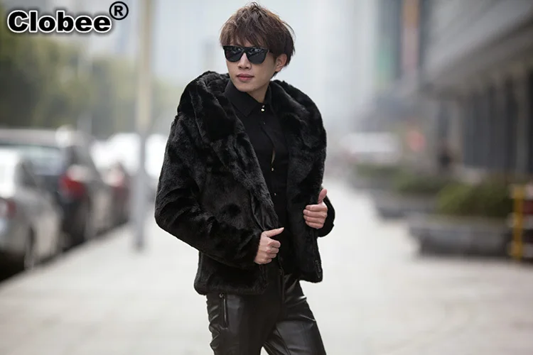 Мужская куртка больших размеров 2019 зимняя синтетическая меховая ткань с