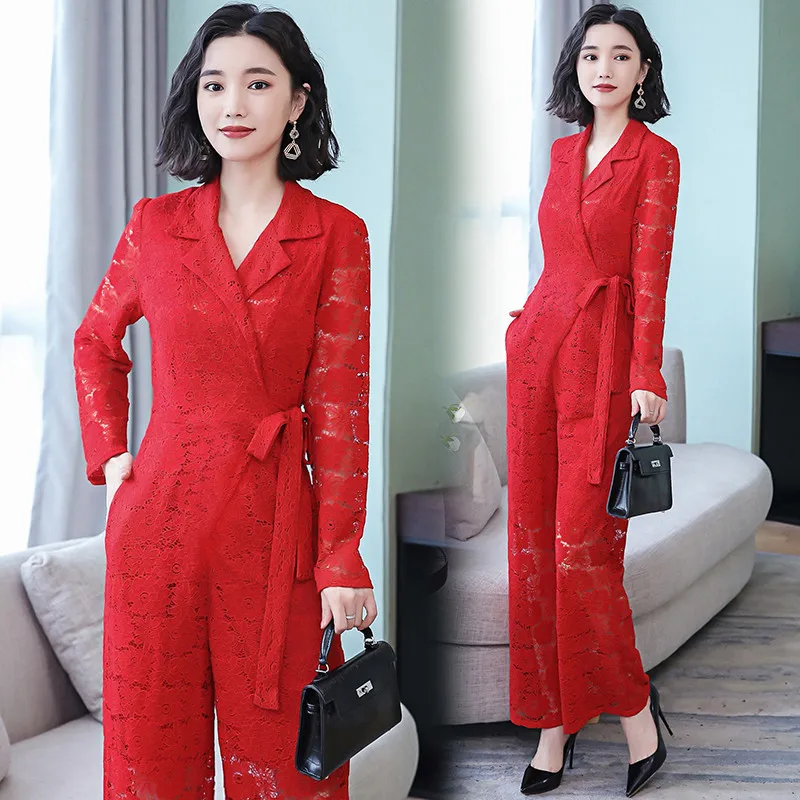 Весна комбинезон женский 2019 Новый средней длины был тонкий Для женщин широкие