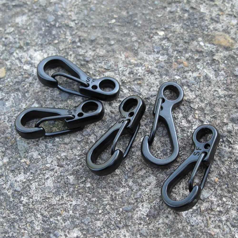 10pcs SF Mini Spring Backpack Clasps hanging keychain Climbing Carabiners metal Bottle Hooks For Hunting Climbing Outdoor Tool