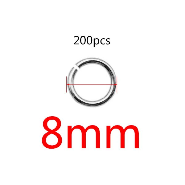 8mm 200 шт./лот 3/4/5/6/7/8/10 мм из нержавеющей стали для самостоятельного создания ювелирных украшений Открыть Один петли соединительные кольца и Разделение кольцо для изготовления ювелирных изделий - Цвет: 8mm