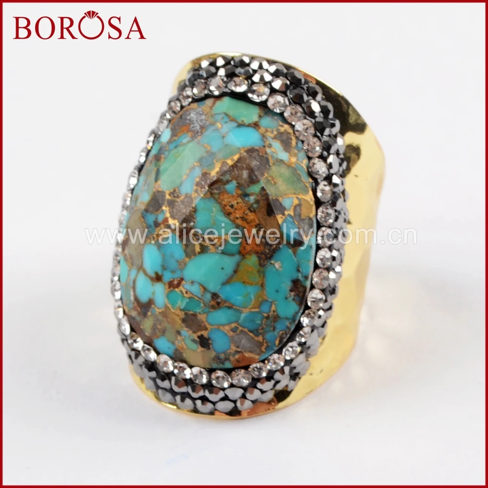 BOROSA агат ювелирные изделия из жемчуга 5/10 шт. натуральный синий камень Золотое