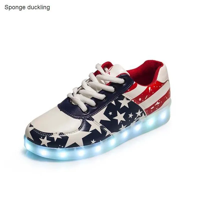 Европейские размеры 30-42 детская обувь с usb-зарядкой для мальчиков и девочек