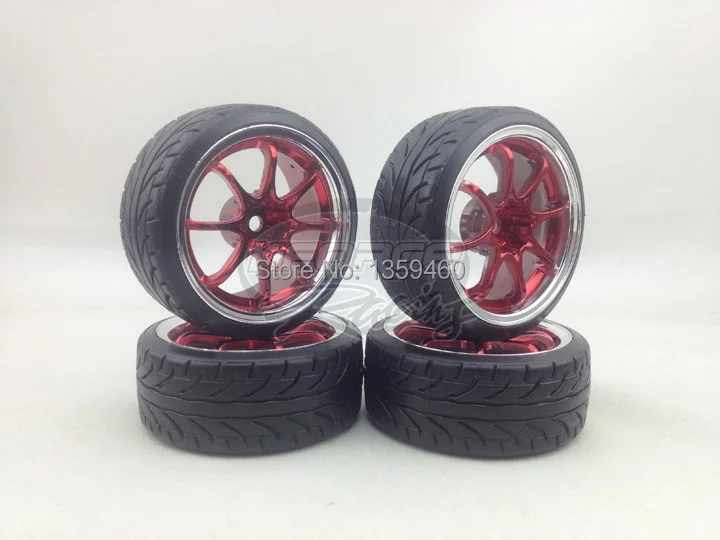 4 шт. RC Твердые узоры шины для дрифта обод колеса с шиной 8 спиц W8S1CR 3 мм офсетная