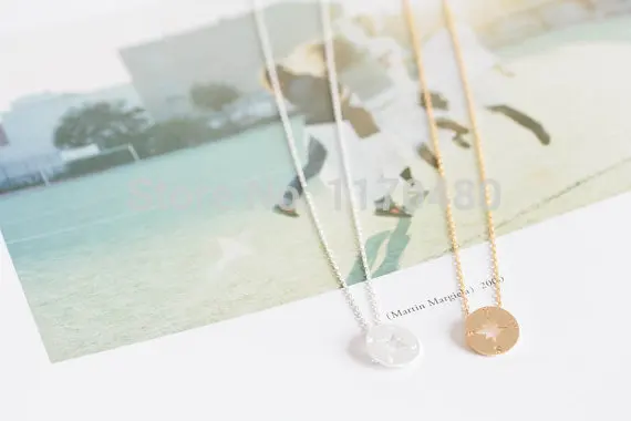 Новинка 2017 Модное изящное золотое ожерелье с подвеской компасом для женщин