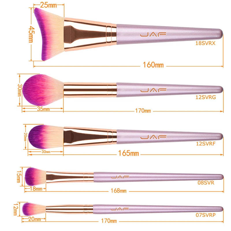 Набор кисточек для макияжа JAF набор из 9 предметов розового цвета синтетического