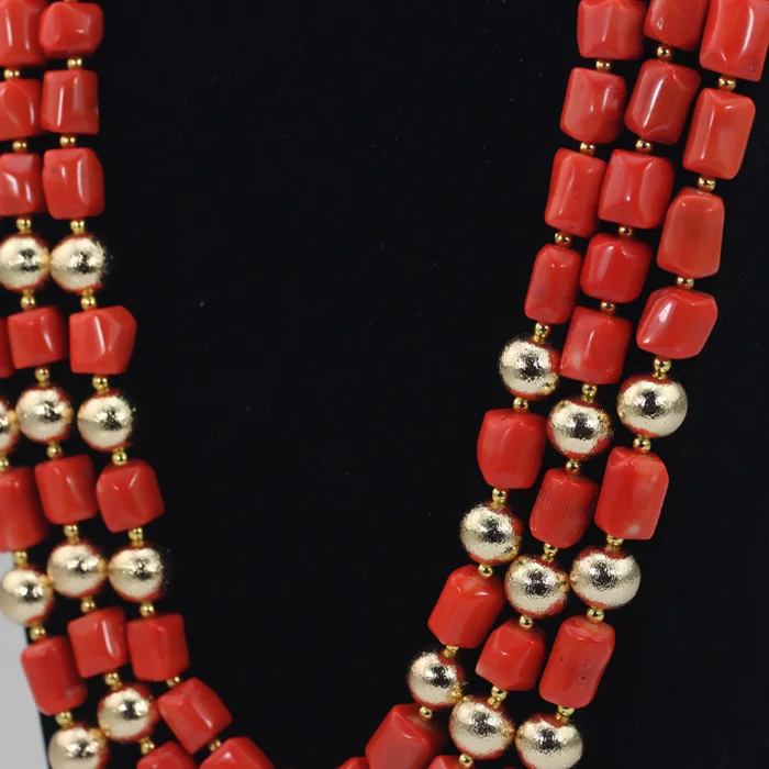 Великолепные африканские бусины натуральный коралл ожерелье браслет серьги