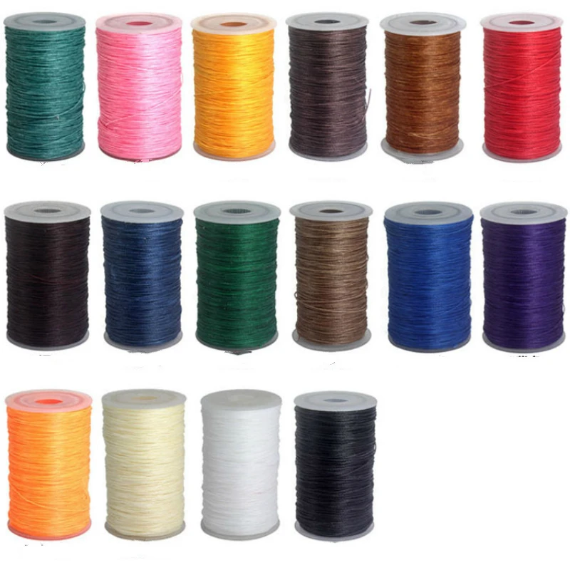 

25 Colors Waxed Thread Polyester Cord Jewelry Findings DIY Making Fabric Bracelet Necklace Braided Thread Bead 0.45 0.55 0.65mm