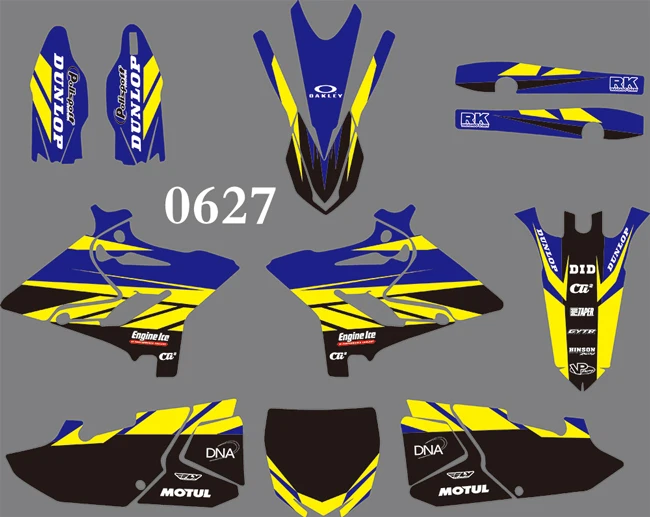 0627 5 стилей команда графика фоны наклейки для YAMAHA YZ125 YZ250 - Цвет: 0627