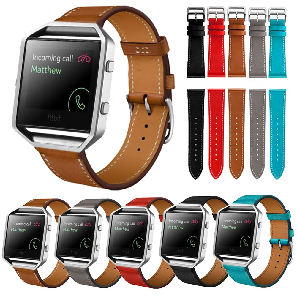 Высококачественные роскошные кожаные Ремешки для наручных часов 23 мм Fitbit Blaze