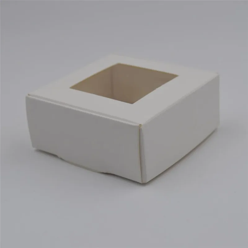 5pcs 4 sizes Small Kraft Paper Box Transparent PVC Window Soap Boxes Jewelry Gift Packaging Wedding Favors Candy | Дом и сад