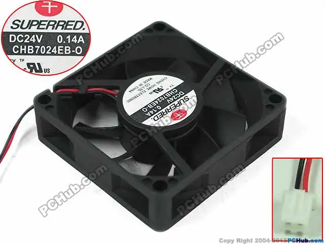 Superred CHB7024EB O Сервер охлаждающий вентилятор DC 24V 0.14A 70x70x20 мм 2 провода|fan dc|dc 24v fandc fan |