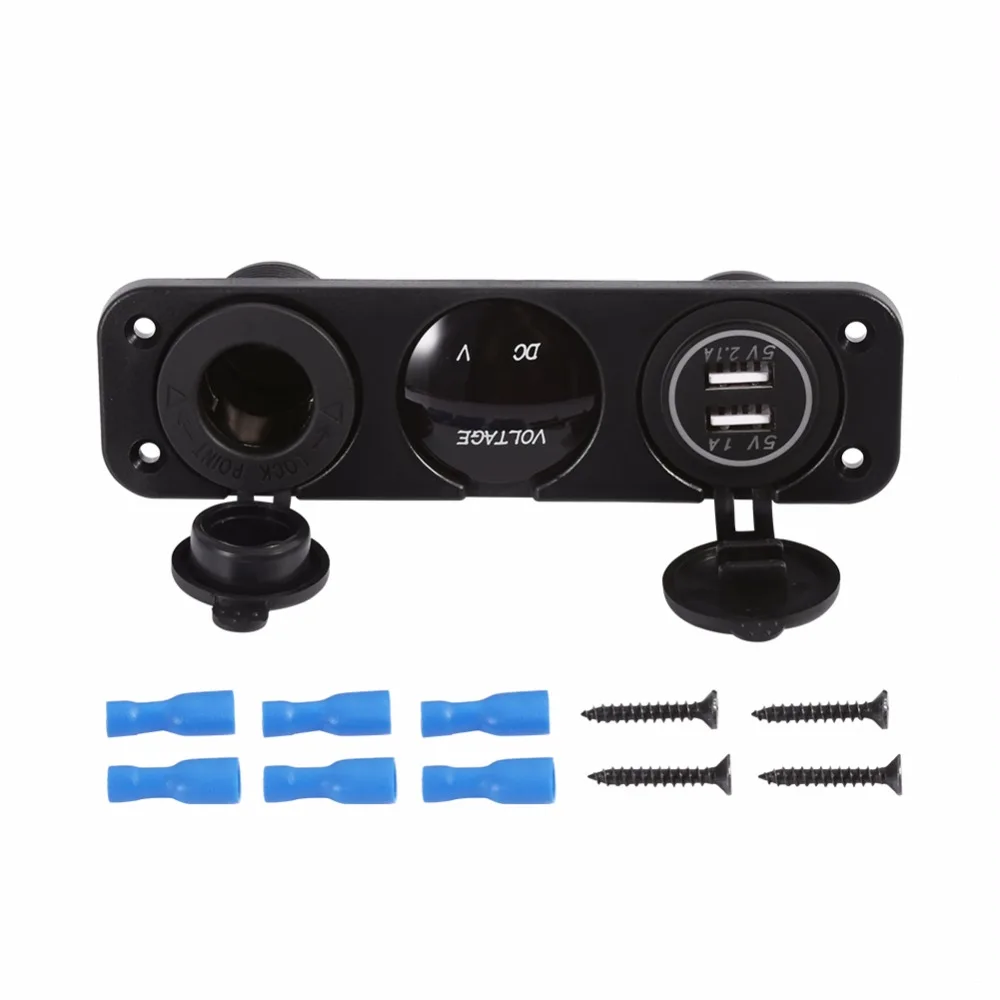 Водонепроницаемая Автомобильная лодка панель с 3 отверстиями двойное зарядное