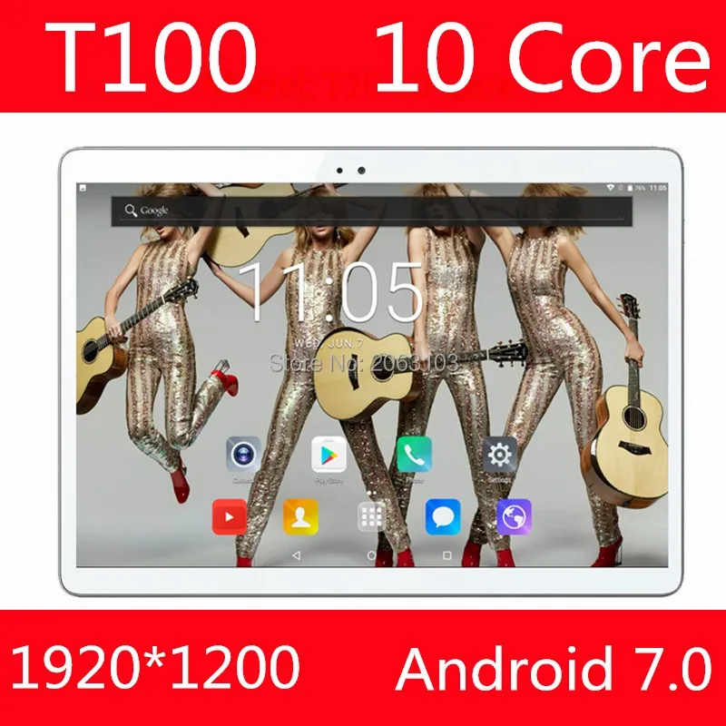 100% оригинальный T100 планшетный ПК 4 Гб ОЗУ 128 ПЗУ MediaTek MT6797 10 дюймов 6000 мАч Android 7 0 GPS 8