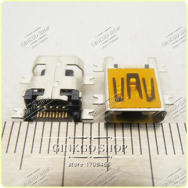 100 шт./лот высококачественный 2 1 мм Мини USB коннектор в раковину зарядный порт Mini usb