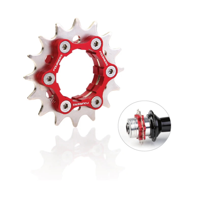 FOURIERS Fix gear Односкоростной велосипед Cog Hub Монтаж диска 16 17 18 19 T + адаптер|bike disc|mount
