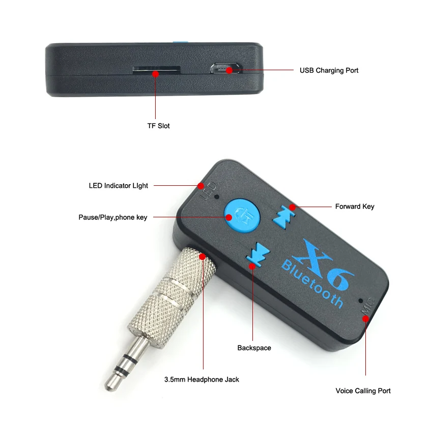 Беспроводной автомобильный USB Bluetooth Aux адаптер приемник аудио Handsfree комплект A2DP