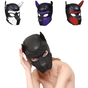 Высокое качество сексуальные девушки женщины косплей реквизит маска щенка ролевые игры SM секс женская резиновая шлем мягкий латекс маска собаки Новый