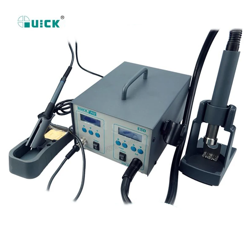 QUICK 712 2 In 1 Soldering station 861DW Hot Air Gun 1000W+203H Soldering Iron 90W Dual Digital Display Temperature Adjustable