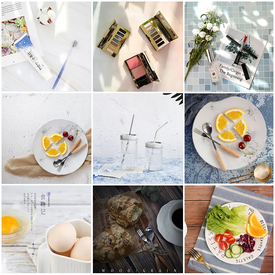 INS Background Board Simulation Woodgrain Cement Marble Texture Tabletop Shooting Photography Backdrops Paper Photo Studio Kits |