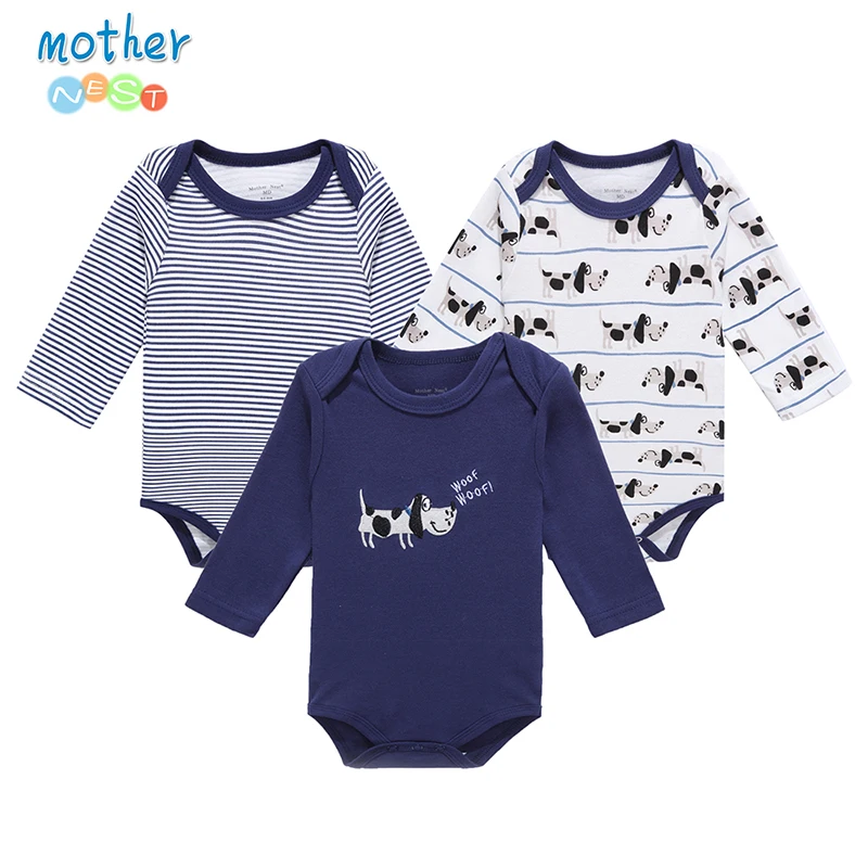Mother Nest/комплект из 3 предметов боди для малышей Модный Стильный комбинезон с