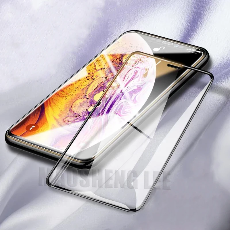 Закаленное стекло 9D для iPhone X XS MAX XR защитная пленка экрана с полным покрытием 2