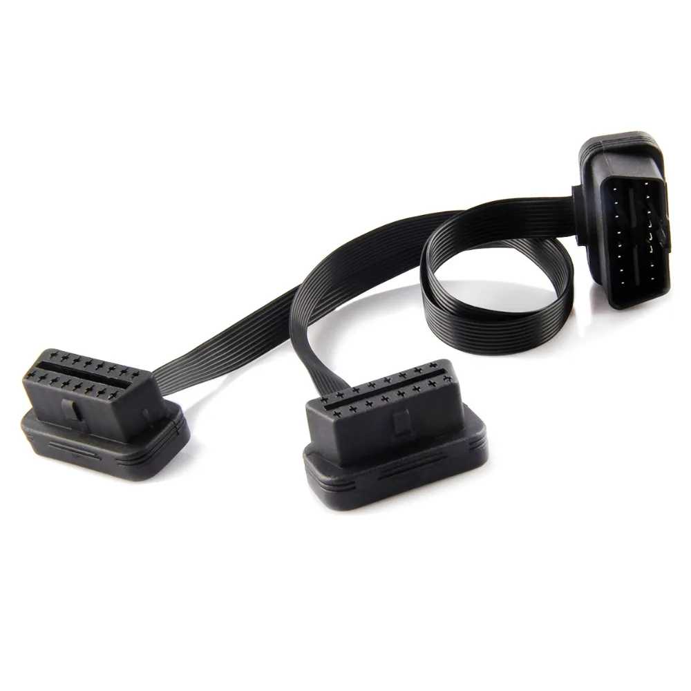 Новое поступление ODB OBD2 кабель 30 см 16 Pin 1 Мужской до 2 Женский OBD II разъем 1-2
