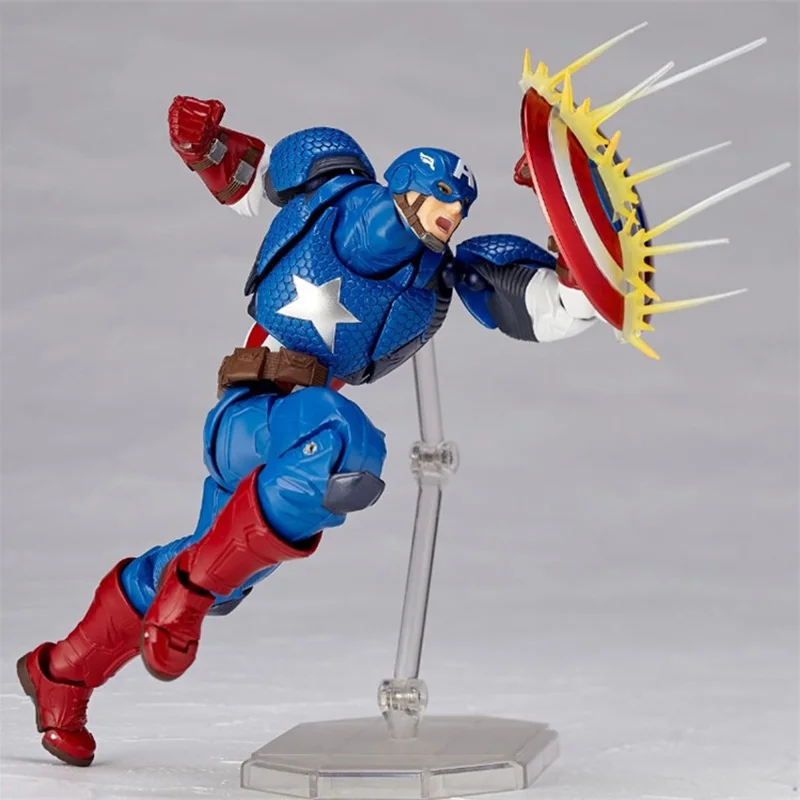 Серия Revoltech Капитан Америка ПВХ экшн Коллекционная Фигурка модель игрушки кукла