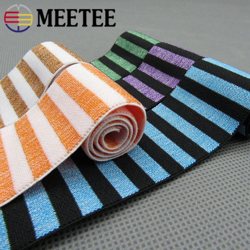 Meetee 2/5/10 м 2-4 см является допустимой Non-slip Эластичная лента волны силиконовые эластичные лямки ремня DIY спортивная одежда наручи аксессуары для шитья