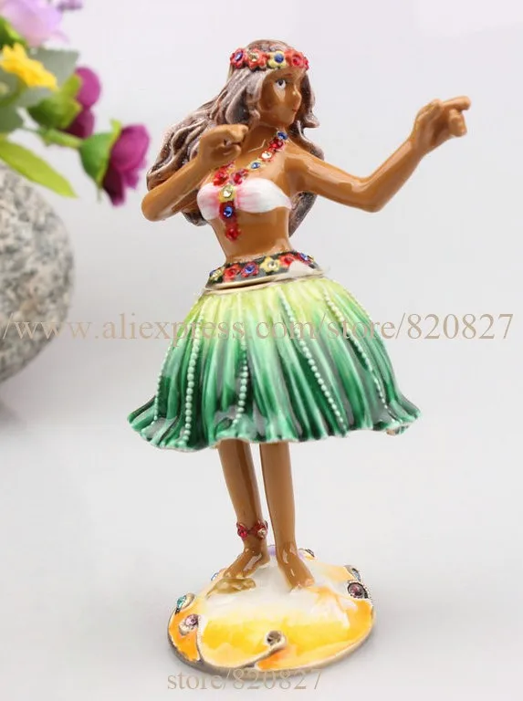 Wedding Gifts Angel Decoration Gifts Vintage Girl Dancing Jewelry Box Hula Girls Shaped Metal Signs