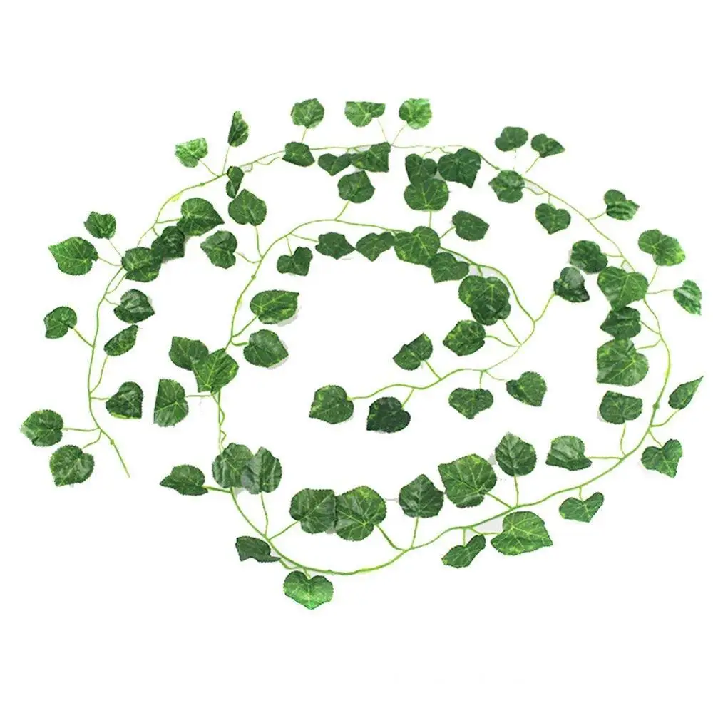 Grape leaves Искусственные цветы 7 футов/шт. Упаковка из 12 шт. зеленые Висячие виноградные растения листья гирлянды для вечерние украшения стен дома и сада - Цвет: Grape leaves