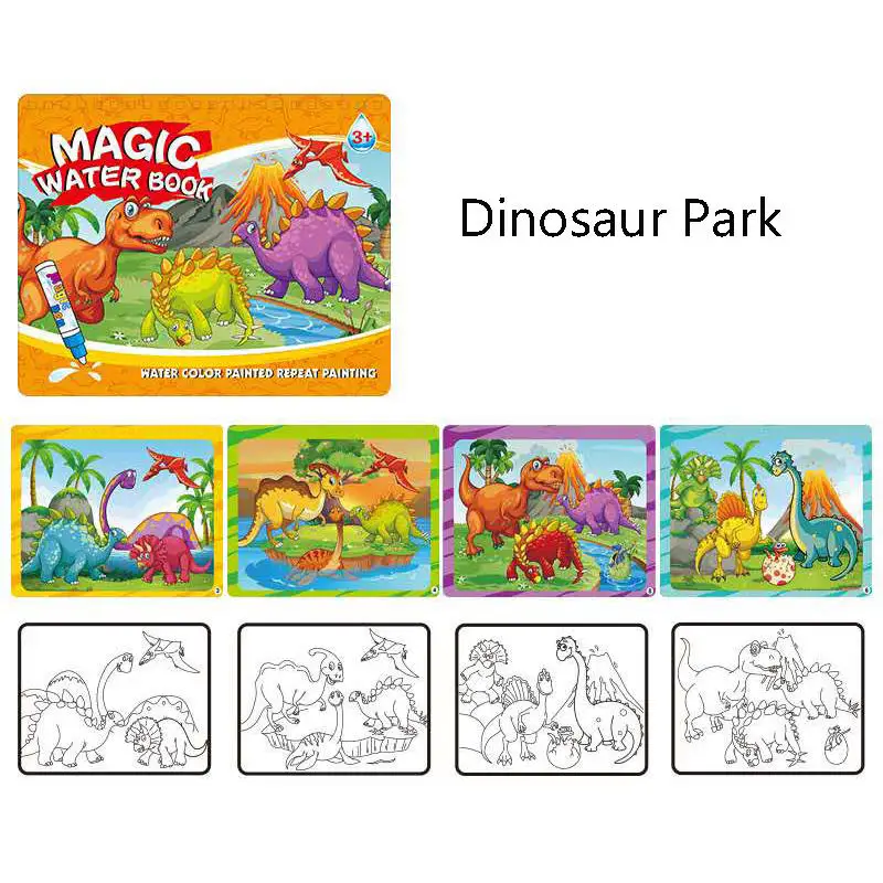 BalleenShiny Kids водная картина альбом Волшебная каракули детские игрушки для детского сада основа копия с краской основа Рисование книга