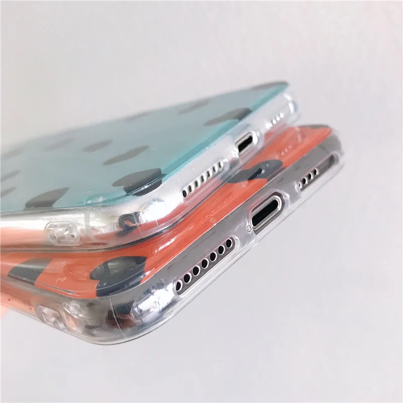 mirror face loving heart water drop Blue orange soft shell phone Case For Apple iphone 6 6s 7 8 Plus X XS XR MAX silicone case |