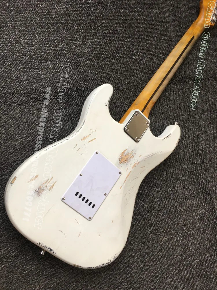 Новинка 2019 мощная электрическая гитара Relic white over Sunburst состаренная Jimi Hendrx