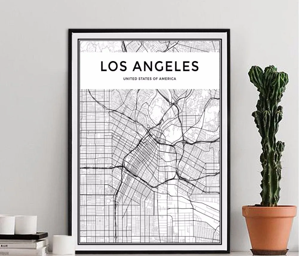 Черно-белая простая модная карта картина Картина маслом на холсте Рисование