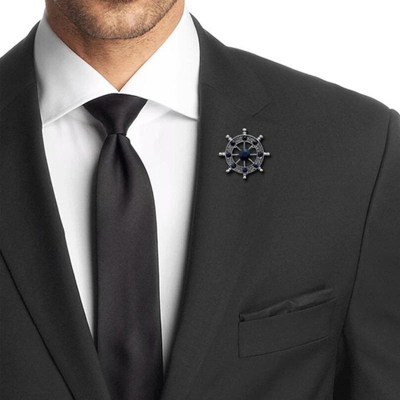 Броши OneckOha Стразы с рулем для мужчин булавка костюма подарок на день отца|brooch