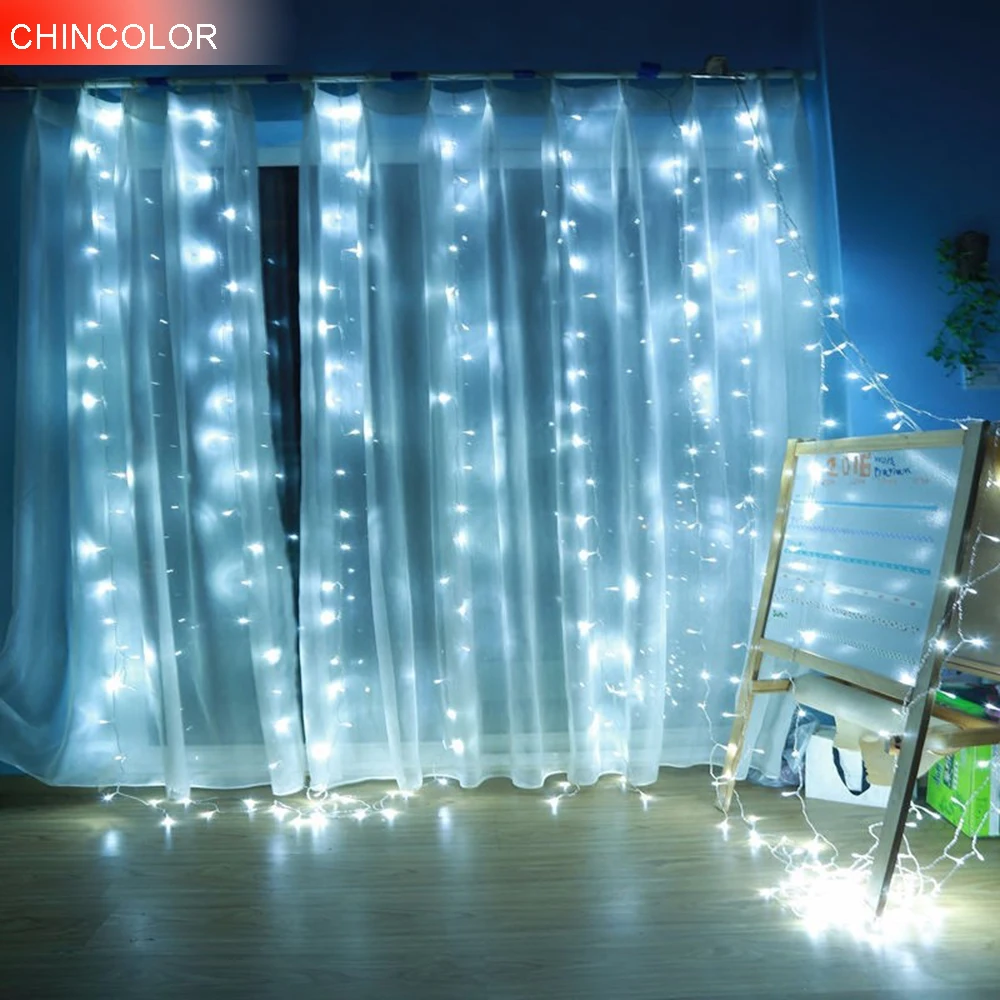 Праздничная светодиодная гирлянда занавеска 3*2 метра 200 светодиодов с
