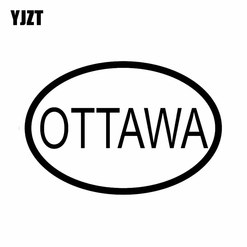

YJZT 12.9CM*8.8CM VINYL DECAL CAR STICKER OTTAWA CITY COUNTRY CODE OVAL Black Silver C10-01380