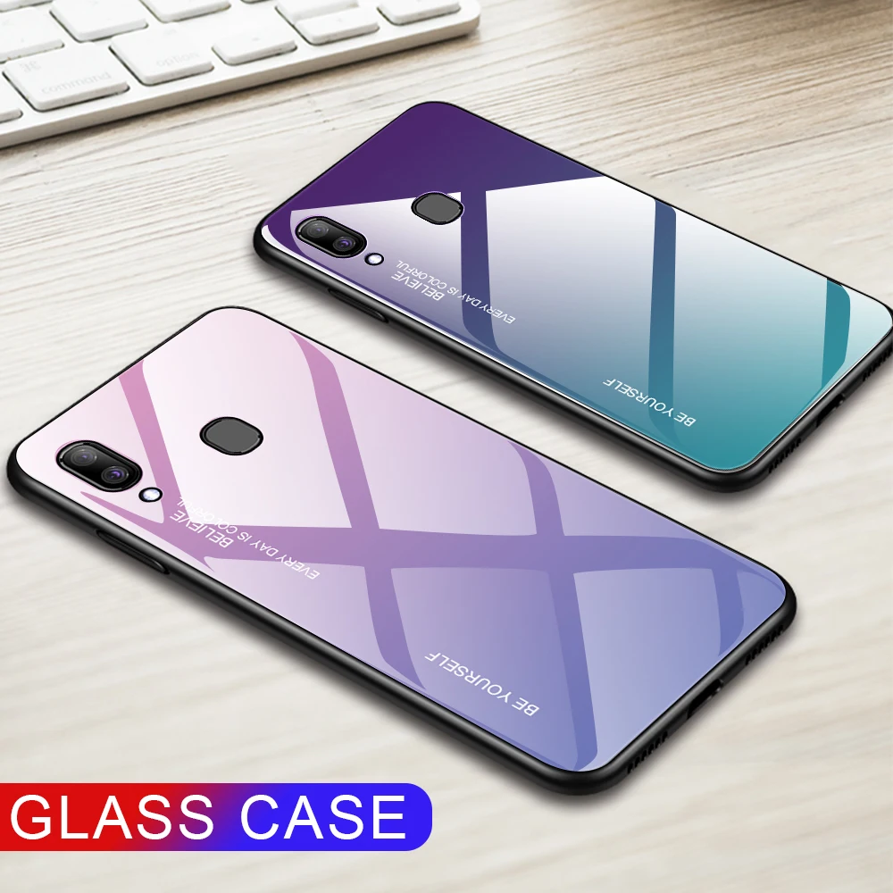 For Samusng A30 Gradient TPU Edge Phone Case Samsung Galaxy A50 A7 A8 A6 Plus A9 2018 A5 2017 A8S A9S Star Glass Cover |