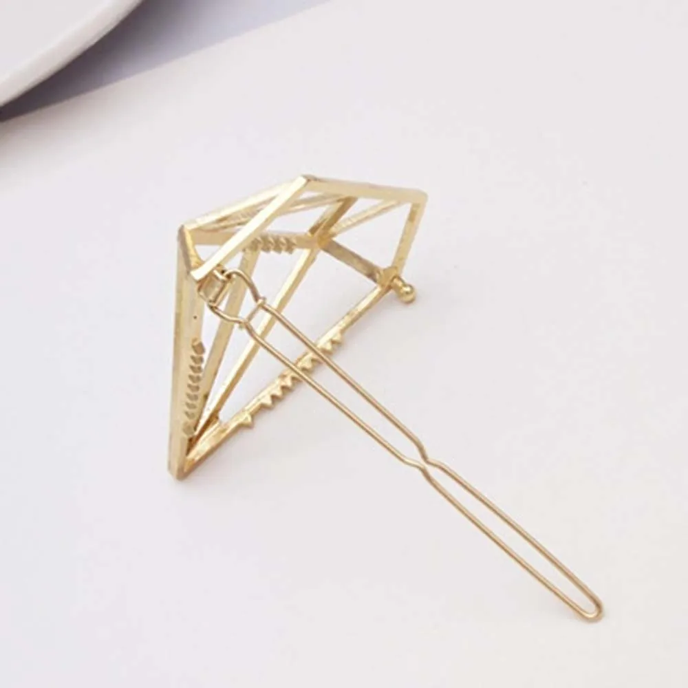 

Fashion Women Lady Girls Diamond Shape Hair Clip Barrettes Metal Hairpin Hair Decorations Fashion Hair Accessories