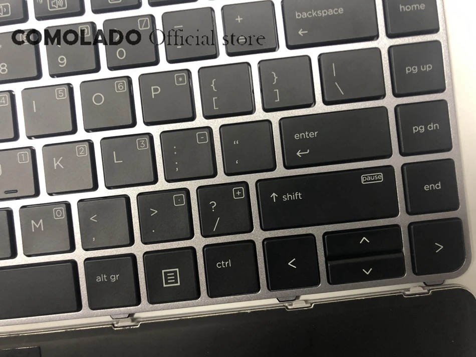Американская Клавиатура для ноутбука HP EliteBook Foilo 1040 G3 с серебристой рамой