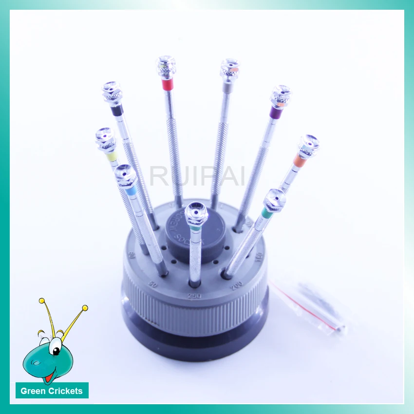 RP-9025 9 pcs assort size Screwdrivers set with rotatable stand base Watch tool screwdriver | Наручные часы