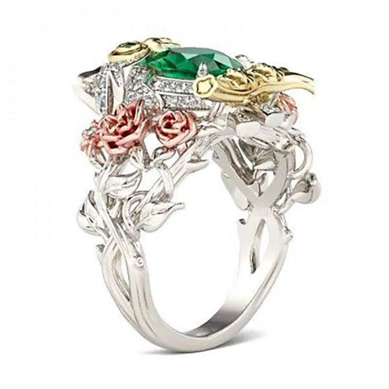 Skute Fashion Micro Inlay Zircon Green CZ Stone Crystal Rhinestone Owl Design Ring for Women Men Wedding Engagement Jewelry | Украшения и
