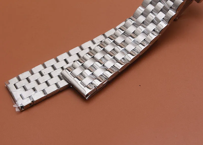 Ремешок из нержавеющей стали для часов однотонный браслет с застежкой бабочкой 16