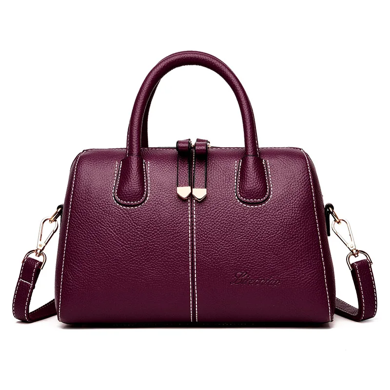 Purple Luxury Handbags Women Bags Designer Fashion Shoulder Bag Female Simple Crossbody Bags for Women Lady Big Tote Sac A Main Clutch - Цвет: Purple