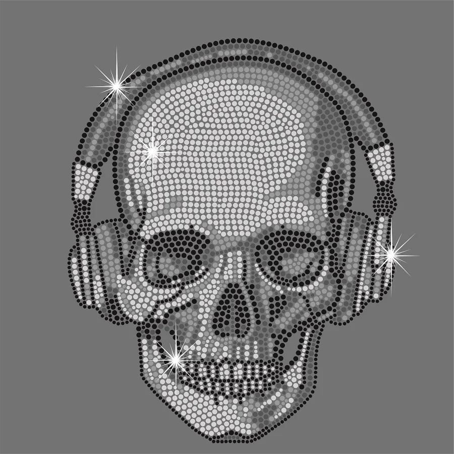 25 шт./лот горячий-Fix череп с наушниками горный хрусталь Дизайн Bling для DIY | Дом и сад