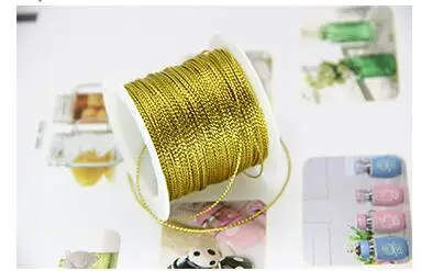 Gold 20 м/рулон, золотая и Серебряная Веревка для праздничных флажков, детская нить ручной работы, поделки, принадлежности для рукоделия, шпагат, швейные шнуры, 1 мм - Цвет: Gold