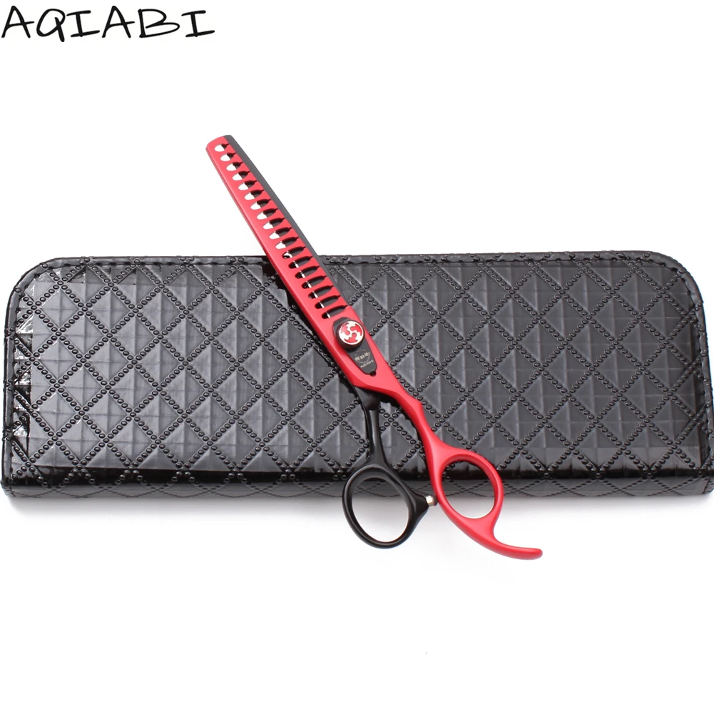 A4004 7" AQIABI 440C Professional Dog Scissors Pet Grooming 18 Teeth Fishbone Thinning Shears Animal Supplies | Красота и