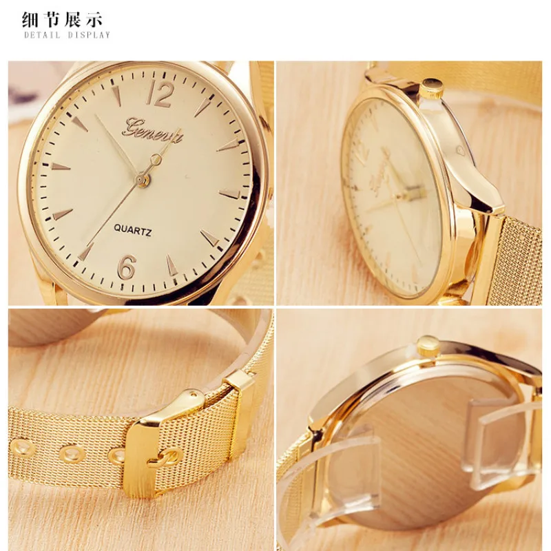 Женские часы 5 стиль известный бренд золотые повседневные Кварцевые сетчатые из